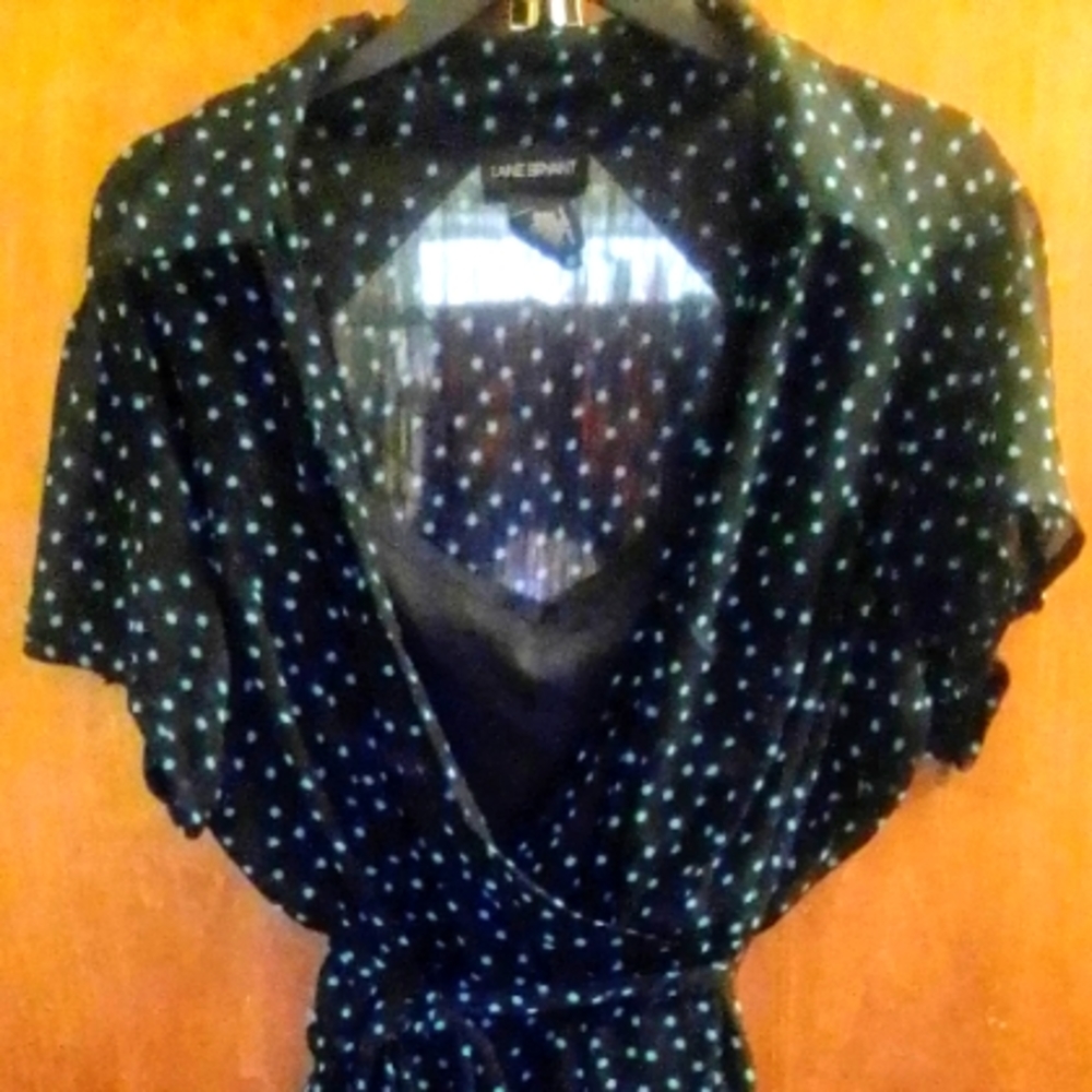 Lane Bryant polka dot 2 piece sheer dress size 18